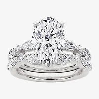 Grown Gorgeous (F,Vs2) Womens 3 3/8 Ct. T.W. Lab White Diamond 14K Gold or Platinum Oval Side Stone Bridal Set