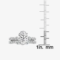 Grown Gorgeous (F,Vs2) Womens 3 3/8 Ct. T.W. Lab White Diamond 14K Gold or Platinum Oval Side Stone Bridal Set