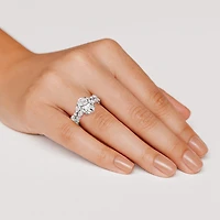Grown Gorgeous (F,Vs2) Womens 3 3/8 Ct. T.W. Lab White Diamond 14K Gold or Platinum Oval Side Stone Bridal Set