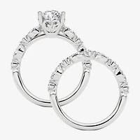 Grown Gorgeous (F,Vs2) Womens 3 3/8 Ct. T.W. Lab White Diamond 14K Gold or Platinum Oval Side Stone Bridal Set