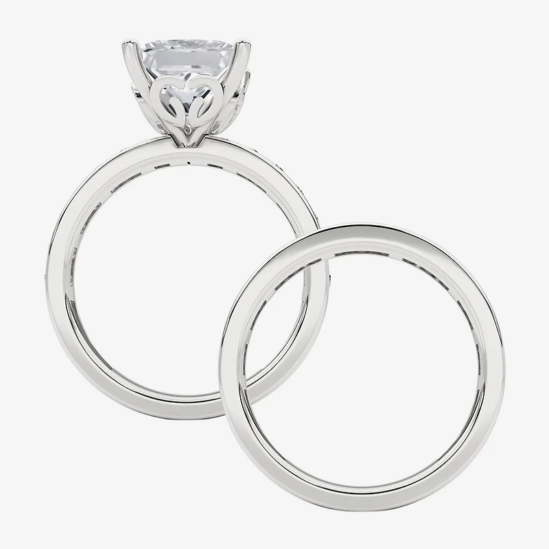 Grown Gorgeous Vs2, F Womens 4 1/4 CT. T.W. Lab White Diamond 14K Gold or Platinum Princess-cut Side Stone Bridal Set