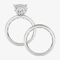 Grown Gorgeous Vs2, F Womens 4 1/4 CT. T.W. Lab White Diamond 14K Gold or Platinum Princess-cut Side Stone Bridal Set