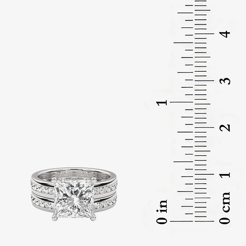Grown Gorgeous Vs2, F Womens 4 1/4 CT. T.W. Lab White Diamond 14K Gold or Platinum Princess-cut Side Stone Bridal Set
