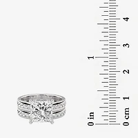 Grown Gorgeous Vs2, F Womens 4 1/4 CT. T.W. Lab White Diamond 14K Gold or Platinum Princess-cut Side Stone Bridal Set