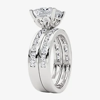 Grown Gorgeous Vs2, F Womens 4 1/4 CT. T.W. Lab White Diamond 14K Gold or Platinum Princess-cut Side Stone Bridal Set