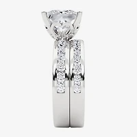 Grown Gorgeous Vs2, F Womens 4 1/4 CT. T.W. Lab White Diamond 14K Gold or Platinum Princess-cut Side Stone Bridal Set