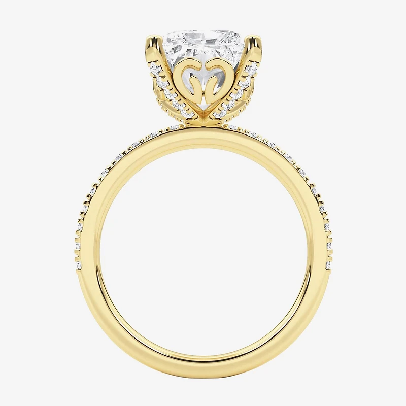 Grown Gorgeous (F,Vs2) Womens 4 7/8 Ct. T.W. Lab White Diamond 14K Gold Rectangular Side Stone Engagement Ring