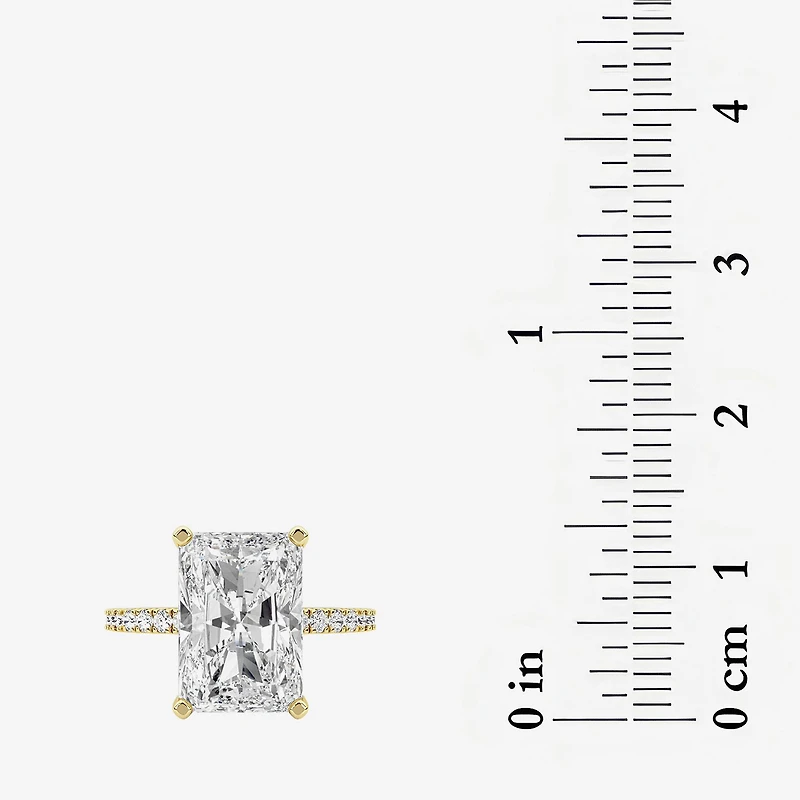 Grown Gorgeous (F,Vs2) Womens 4 7/8 Ct. T.W. Lab White Diamond 14K Gold Rectangular Side Stone Engagement Ring