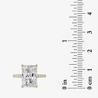 Grown Gorgeous (F,Vs2) Womens 4 7/8 Ct. T.W. Lab White Diamond 14K Gold Rectangular Side Stone Engagement Ring