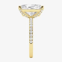 Grown Gorgeous (F,Vs2) Womens 4 7/8 Ct. T.W. Lab White Diamond 14K Gold Rectangular Side Stone Engagement Ring