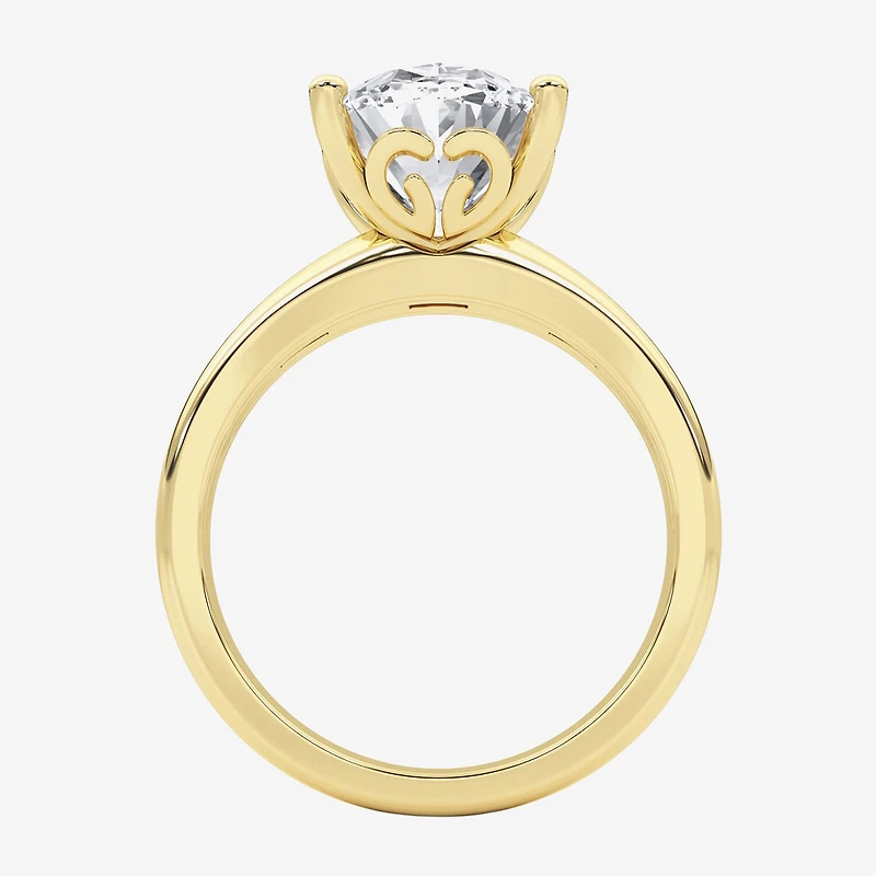Grown Gorgeous (F,Vs2) Womens 3 3/8 Ct. Lab White Diamond 14K Gold or Platinum Oval Solitaire Engagement Ring