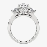 Grown Gorgeous (F, Vs2) Womens 3 1/7 Ct. T.W. Lab White Diamond 14K Gold or Platinum Round Side Stone 3-Stone Engagement Ring