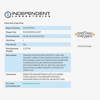Love Lives Forever (I / Si2) Womens 2 CT. T.W. Lab Grown White Diamond 10K Gold Round 3-Stone Engagement Ring