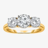 Love Lives Forever (I / Si2) Womens 2 CT. T.W. Lab Grown White Diamond 10K Gold Round 3-Stone Engagement Ring