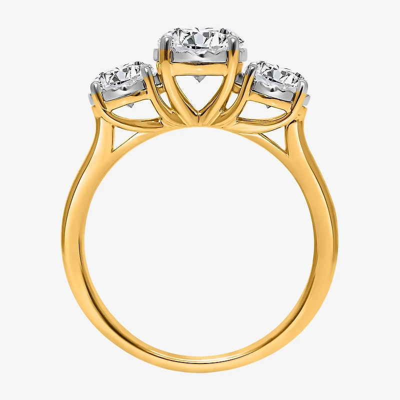 Love Lives Forever (I / Si2) Womens 2 CT. T.W. Lab Grown White Diamond 10K Gold Round 3-Stone Engagement Ring