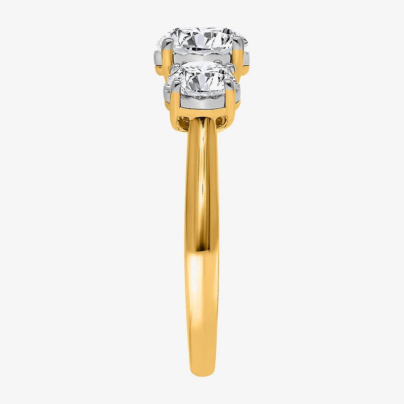 Love Lives Forever (I / Si2) Womens 2 CT. T.W. Lab Grown White Diamond 10K Gold Round 3-Stone Engagement Ring