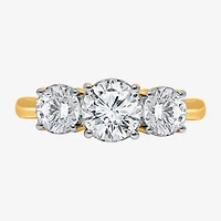 Love Lives Forever (I / Si2) Womens 2 CT. T.W. Lab Grown White Diamond 10K Gold Round 3-Stone Engagement Ring