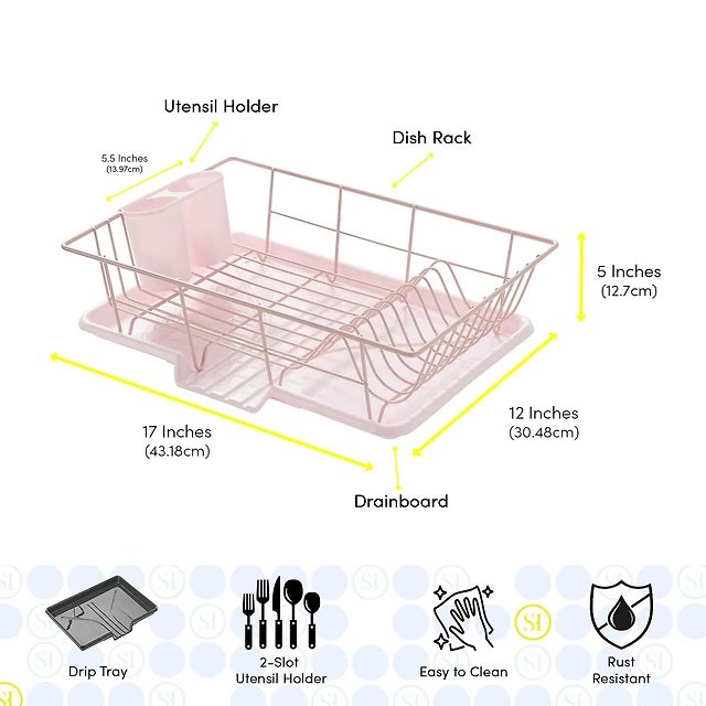Sweet Home Collection Drainer 3-pc. Utensil Holder