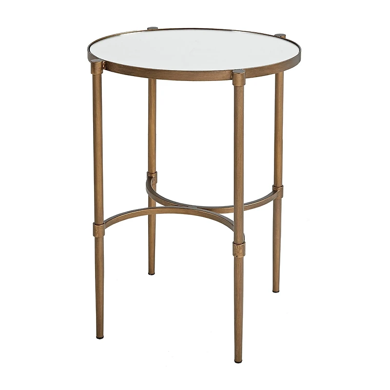 Martha Stewart Lia Mirrored Metal Chairside Table