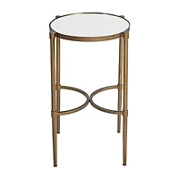Martha Stewart Lia Mirrored Metal Chairside Table