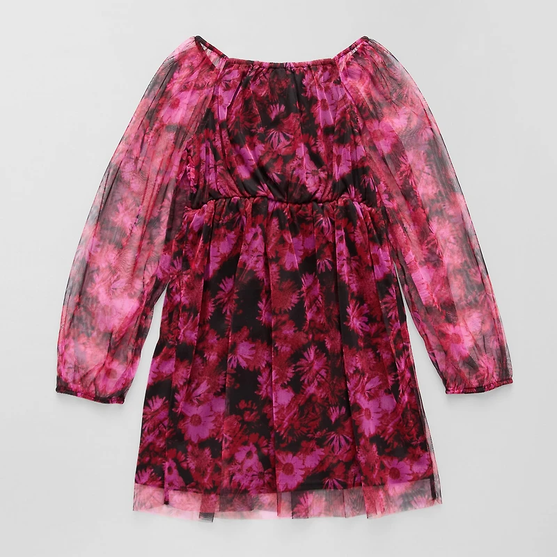 Thereabouts Little & Big Kid Girls Long Sleeve Balloon A-Line Dress