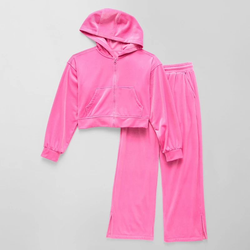 Xersion Ribbed Velour Little & Big Kid Girls 2-pc. Pant Set