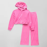 Xersion Ribbed Velour Little & Big Kid Girls 2-pc. Pant Set