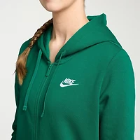 Nike Womens Long Sleeve Embroidered Fleece Lined Zipper Active Hoodie