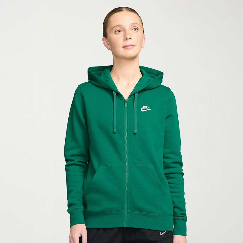 Nike Womens Long Sleeve Embroidered Fleece Lined Zipper Active Hoodie