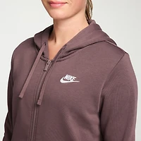 Nike Womens Long Sleeve Embroidered Fleece Lined Zipper Active Hoodie