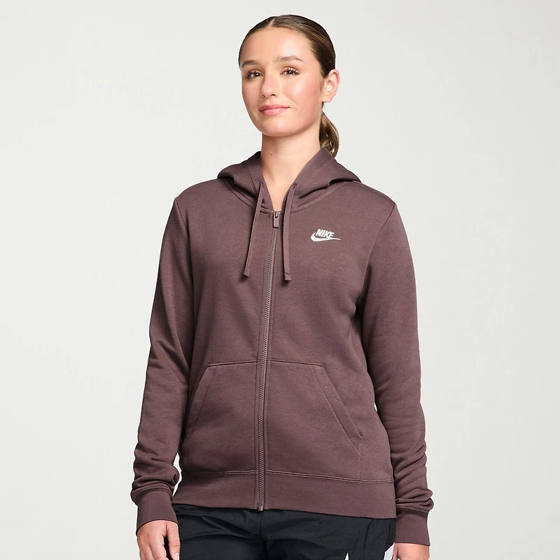 Nike Womens Long Sleeve Embroidered Fleece Lined Zipper Active Hoodie