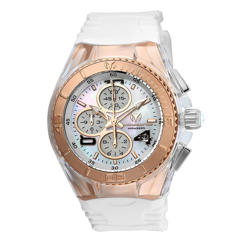 Techno Marine Womens White Strap Watch Tm