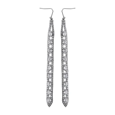 Sparkle Allure Pure Silver Over Bronze Womens Cubic Zirconia Pure Silver Over Bronze Drop Earrings