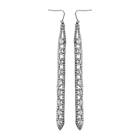 Sparkle Allure Pure Silver Over Bronze Womens Cubic Zirconia Pure Silver Over Bronze Drop Earrings
