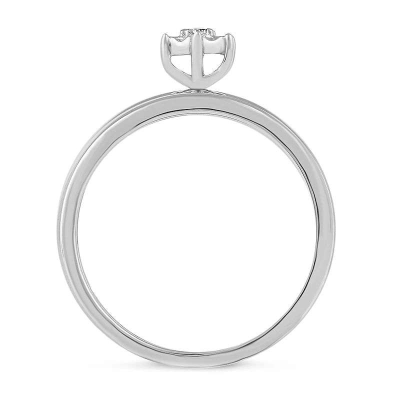 Womens 1/5 CT. Natural Diamond 10K Gold Round Side Stone Bridal Set