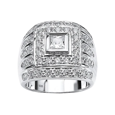 DiamonArt® Mens 3 CT. T.W. White Cubic Zirconia Sterling Silver Fashion Ring