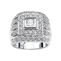 DiamonArt® Mens 3 CT. T.W. White Cubic Zirconia Sterling Silver Fashion Ring