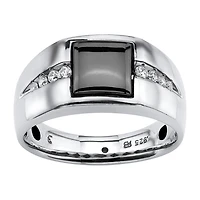 Mens Genuine Gray Hematite Fashion Ring