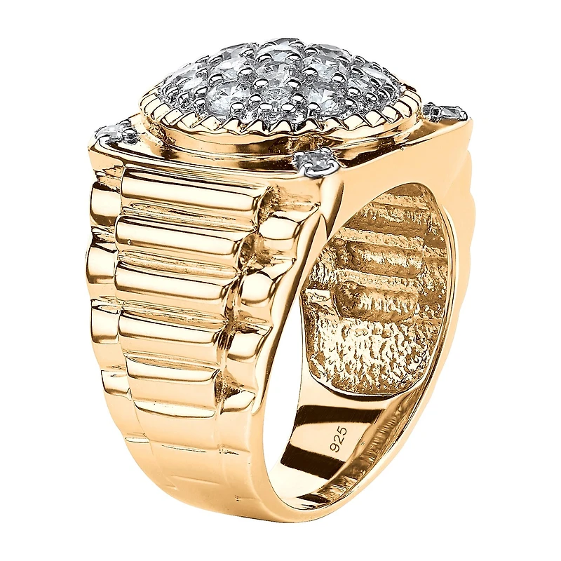 DiamonArt® Mens 1 5/8 CT. T.W. White Cubic Zirconia 14K Gold Over Silver Fashion Ring
