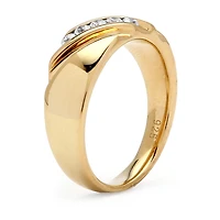 DiamonArt® 2MM 1/2 CT. T.W. White Cubic Zirconia 18K Gold Over Silver Band