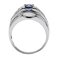 Mens 1 1/2 CT. T.W. Genuine Blue Sapphire Sterling Silver Fashion Ring