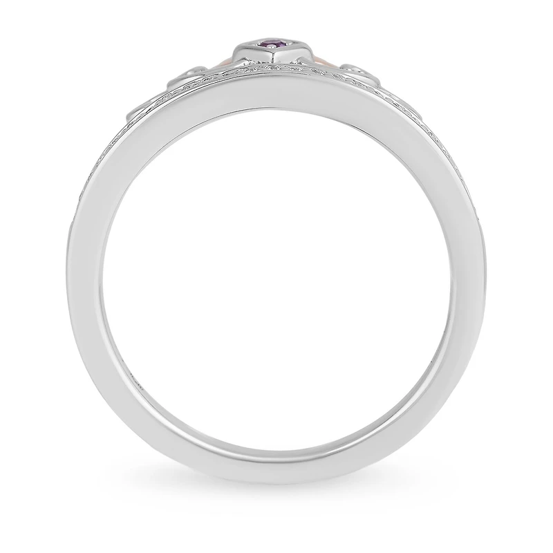 Enchanted Disney Fine Jewelry Villains Womens 1/5 CT. Genuine White Diamond 14K Rose Gold Over Silver Sterling Silver The Little Mermaid Ursula Ring Set