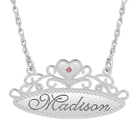 Personalized Womens Simulated Multi Color 10K Gold Round 18 Inch Pendant Necklace