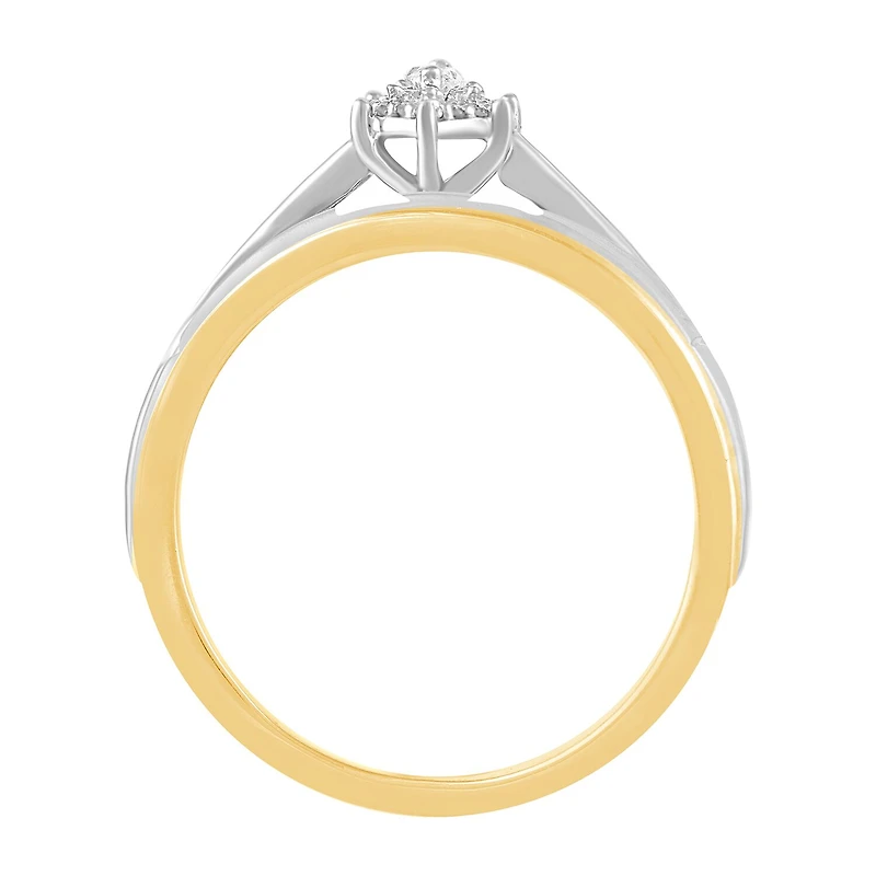 Womens 1/4 CT. T.W. Natural Diamond 10K Gold Marquise Side Stone Halo Bridal Set