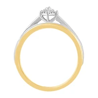 Womens 1/4 CT. T.W. Natural Diamond 10K Gold Marquise Side Stone Halo Bridal Set