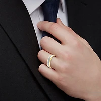Mens 1/6 CT. T.W. Natural Diamond 10K Gold Wedding Band