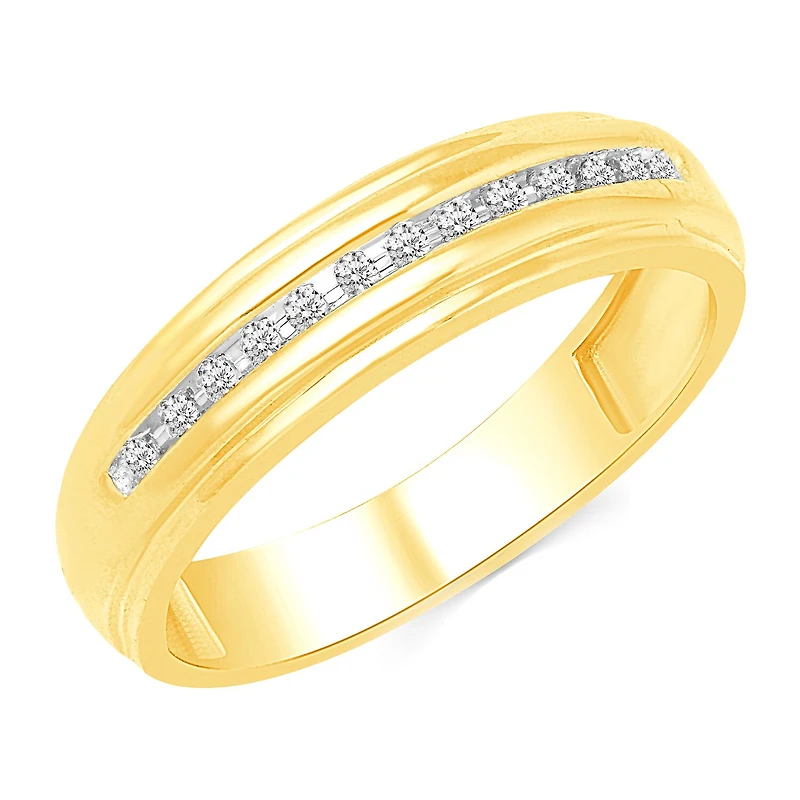 Mens 1/10 CT. T.W. Natural Diamond 10K Gold Band