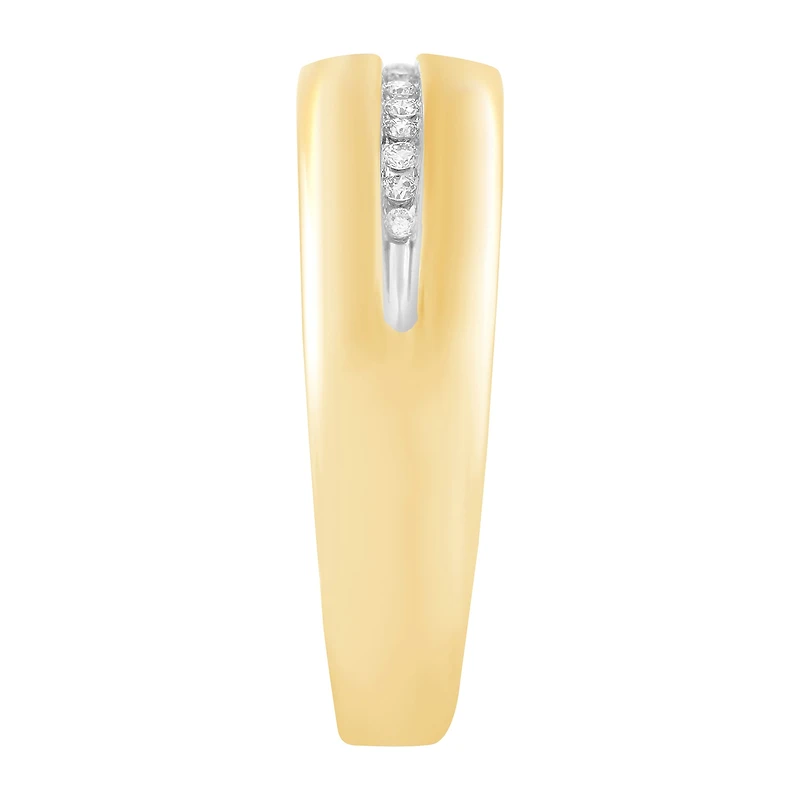 Mens 1/8 CT. T.W. Natural Diamond 10K Gold Wedding Band