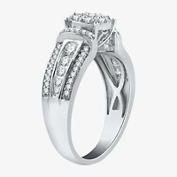 I Said Yes (H-I / I1) Womens 3/4 CT. T.W. Lab Grown White Diamond Sterling Silver or 14K Gold Over Round Side Stone Engagement Ring
