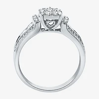 I Said Yes (H-I / I1) Womens 3/4 CT. T.W. Lab Grown White Diamond Sterling Silver or 14K Gold Over Round Side Stone Engagement Ring